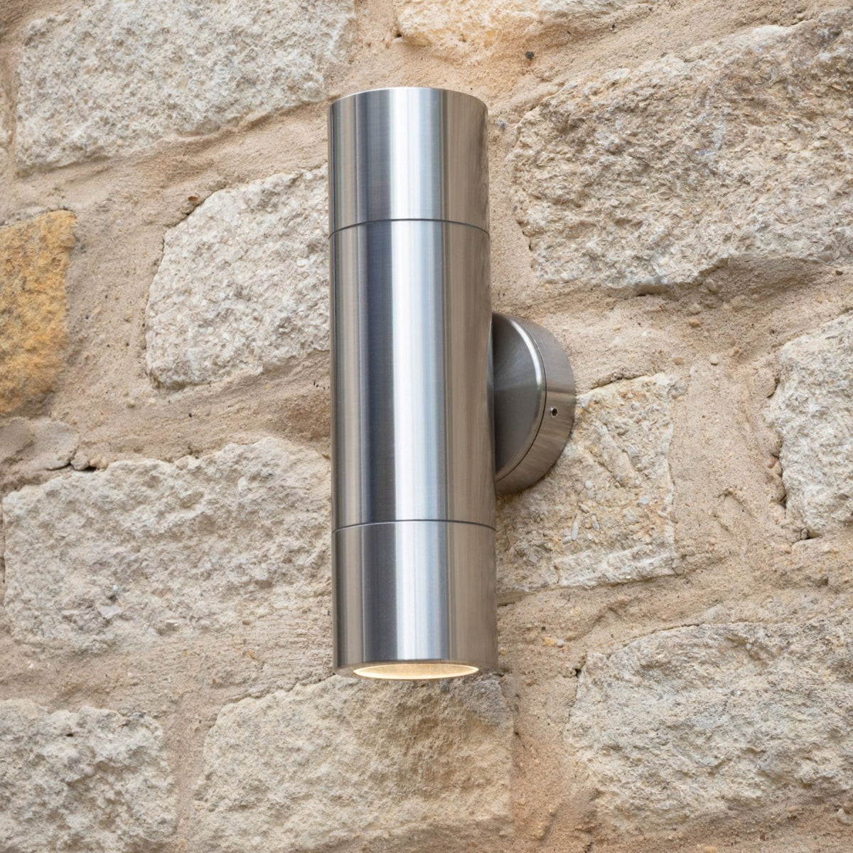 Ortega IP65 Exterior Twin Wall Light In Brushed Aluminium