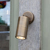 Ortega IP65 Exterior Single Spotlight In Natural Brass