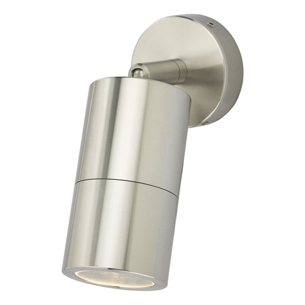 Ortega IP65 Exterior Single Wall Spotlight In Brushed Aluminium