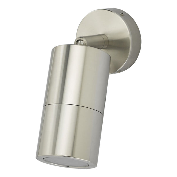 Ortega IP65 Exterior Single Wall Spotlight In Brushed Aluminium