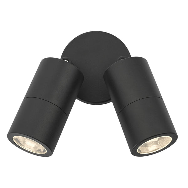 Ortega IP65 Exterior Twin Wall Spotlight In Matt Black