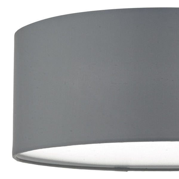 Cierro Small Semi-Flush Ceiling Light In Grey With Frosted Diffuser