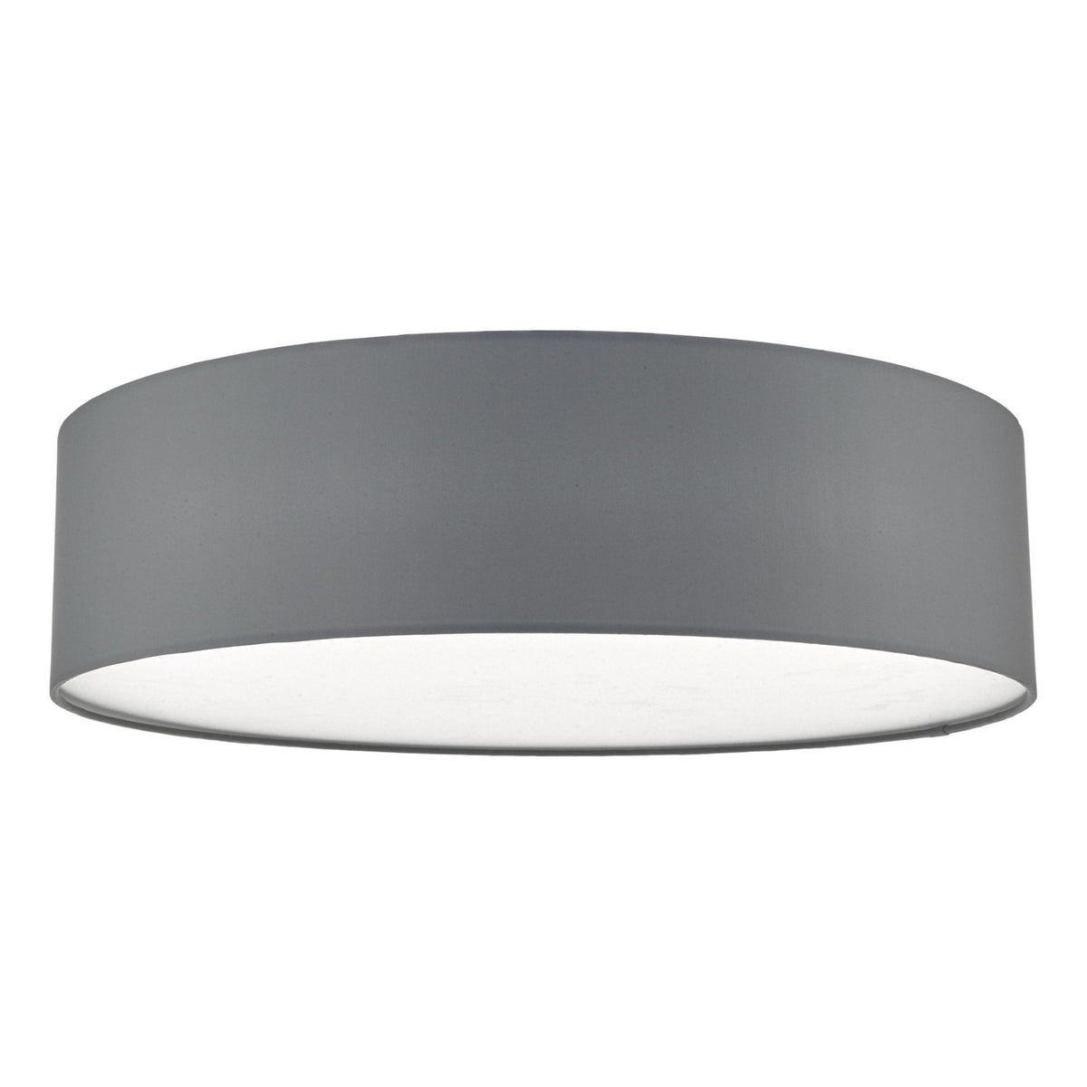 Cierro Medium Semi-Flush Ceiling Light In Grey With Frosted Diffuser