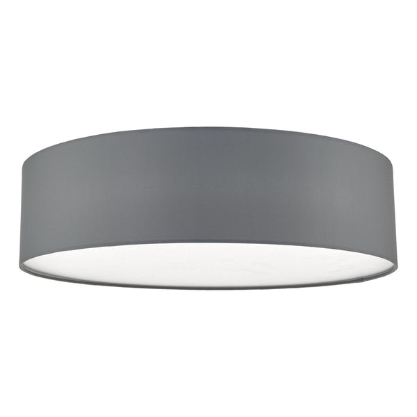 Cierro Medium Semi-Flush Ceiling Light In Grey With Frosted Diffuser