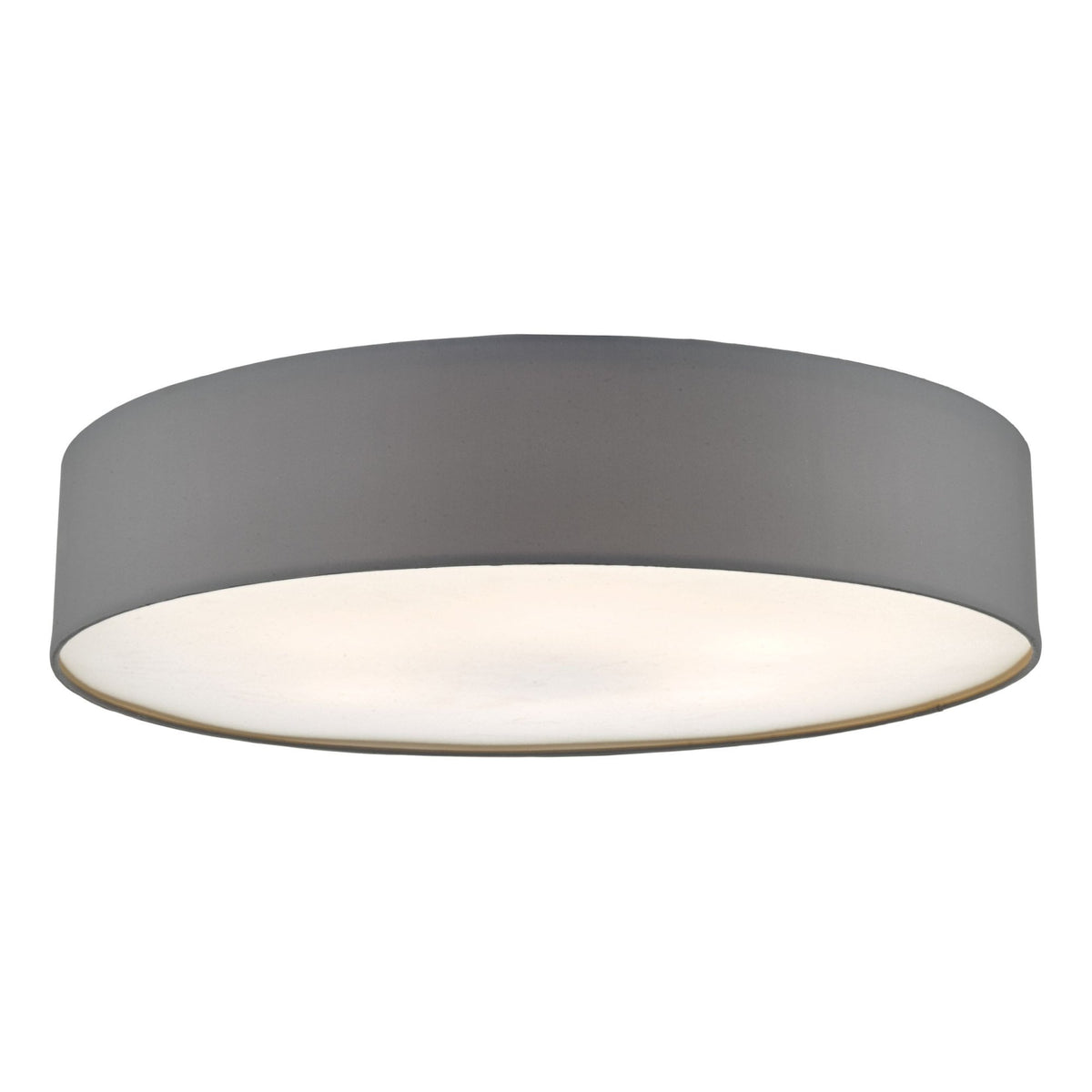 Cierro Large Semi-Flush Ceiling Light In Grey With Frosted Diffuser