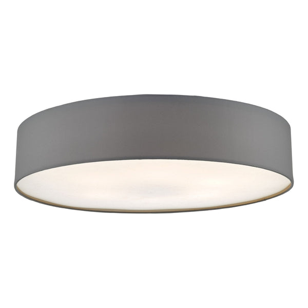Cierro Large Semi-Flush Ceiling Light In Grey With Frosted Diffuser