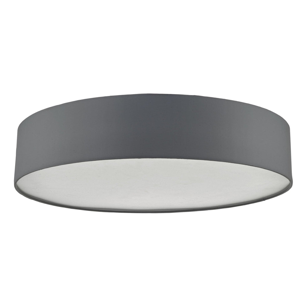 Cierro Large Semi-Flush Ceiling Light In Grey With Frosted Diffuser