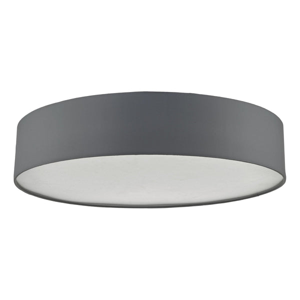 Cierro Large Semi-Flush Ceiling Light In Grey With Frosted Diffuser