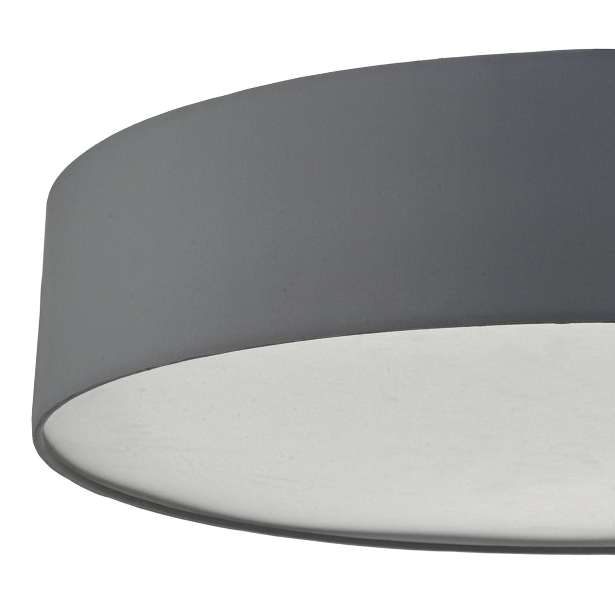Cierro Large Semi-Flush Ceiling Light In Grey With Frosted Diffuser