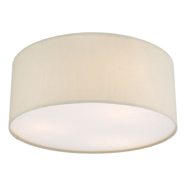 Cierro Small Taupe Semi-Flush Ceiling Light with Frosted Diffuser