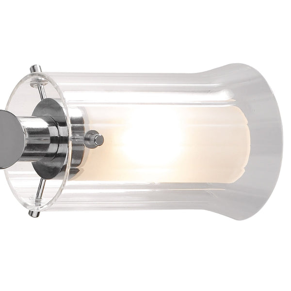 Elba IP44 Switched Twin Bathroom Wall Light In Polished Chrome