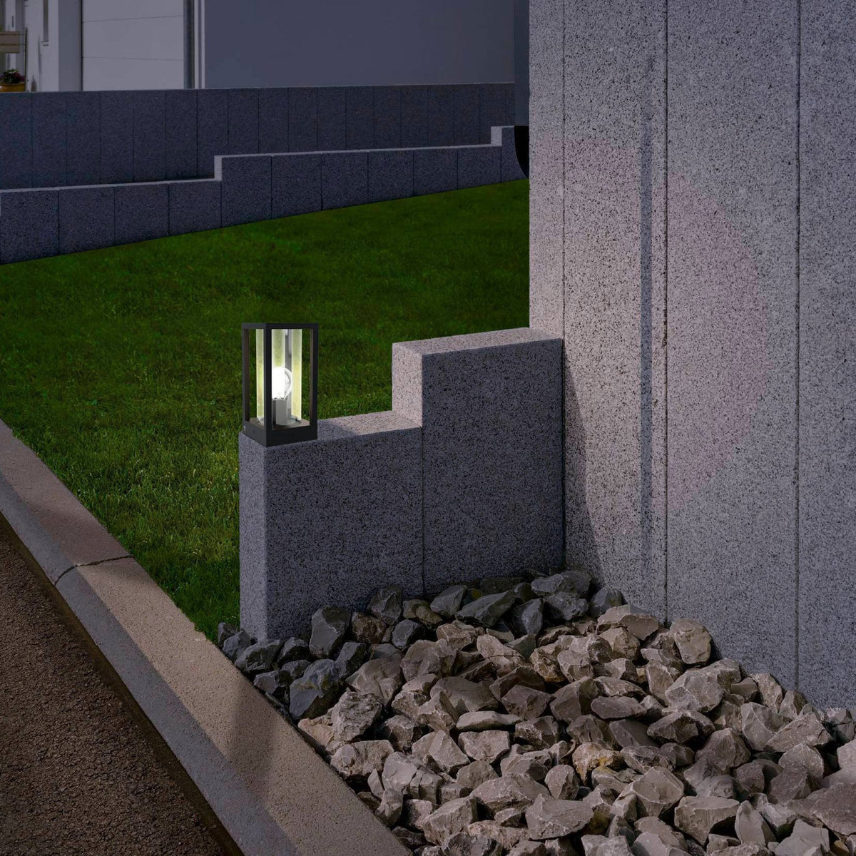 Cascinetta IP54 Exterior Pedestal Light in Black