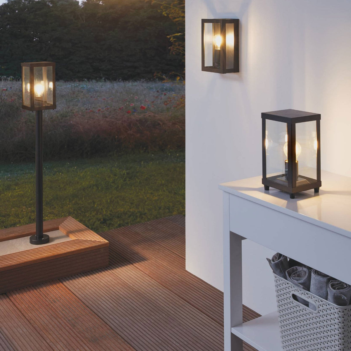 Alamonte 1 IP44 Outdoor Post Light in Black