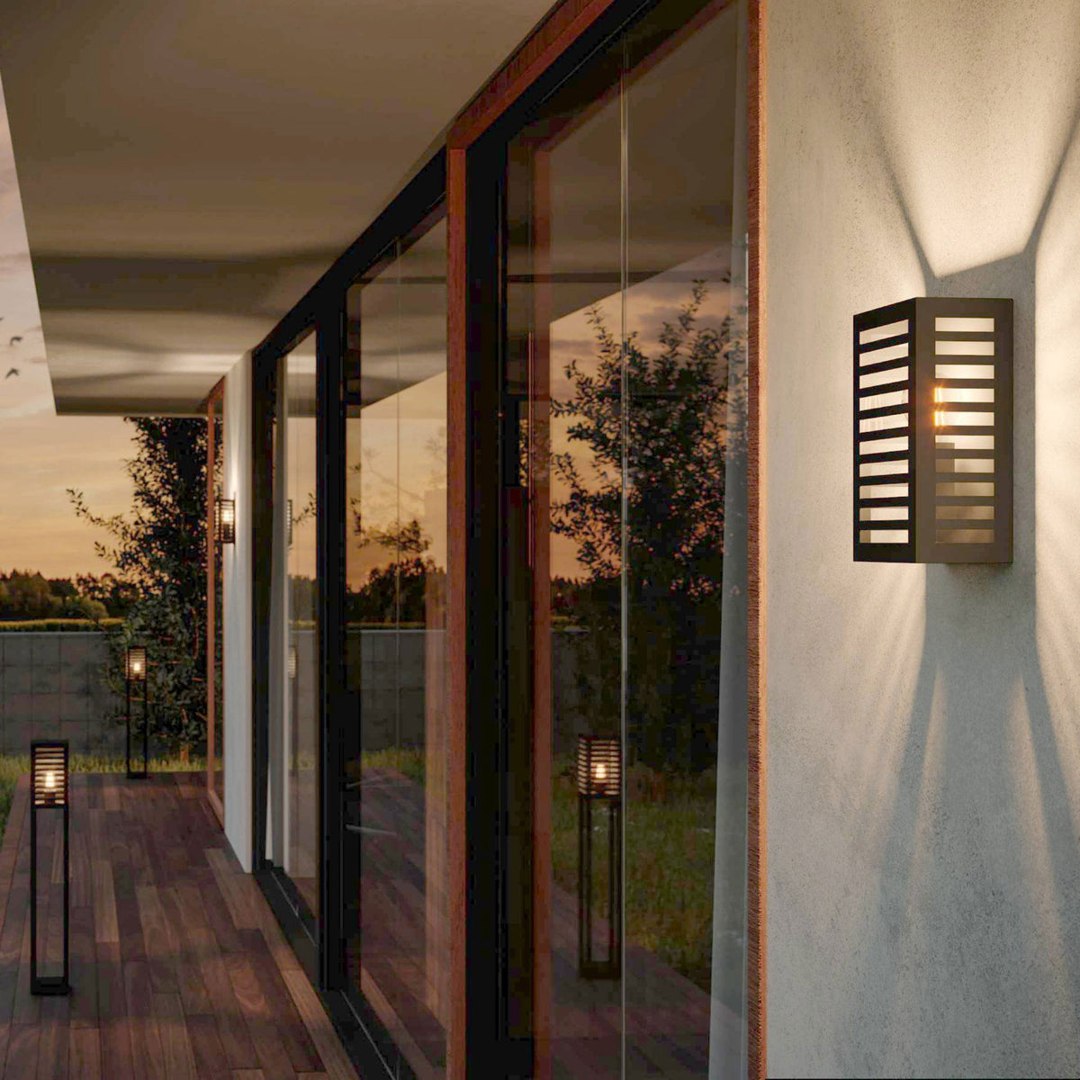 Alamonte 3 IP44 Exterior Wall Light in Black