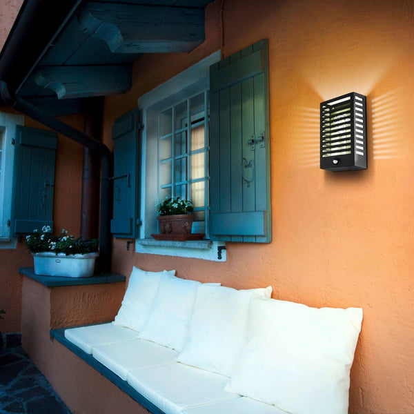 Alamonte 3 PIR IP44 Exterior Wall Light in Black