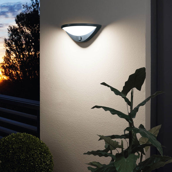 Belcreda IP44 Exterior PIR LED Wall Light in Anthracite