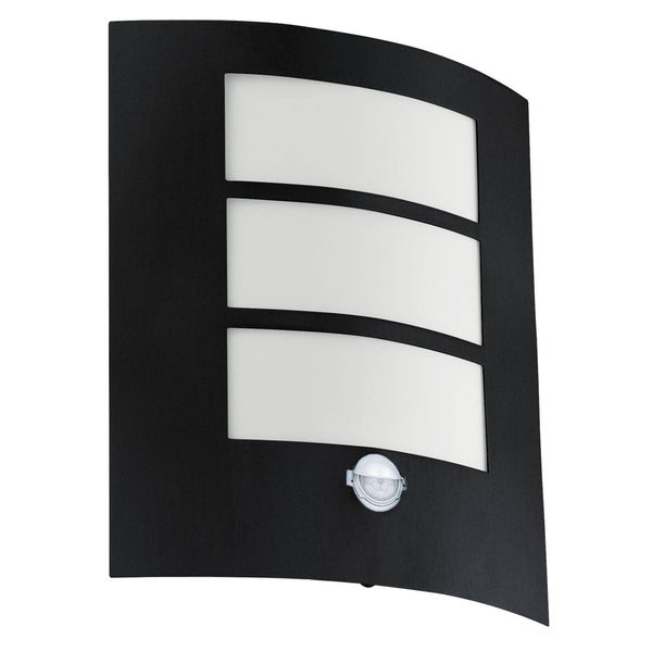 City IP44 Exterior PIR Wall Light in Black