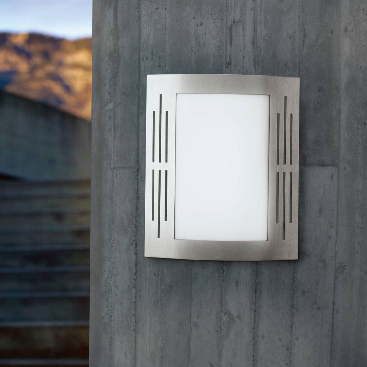 City Rectangle Window Outdoor IP44 Stainless Steel Wall Light