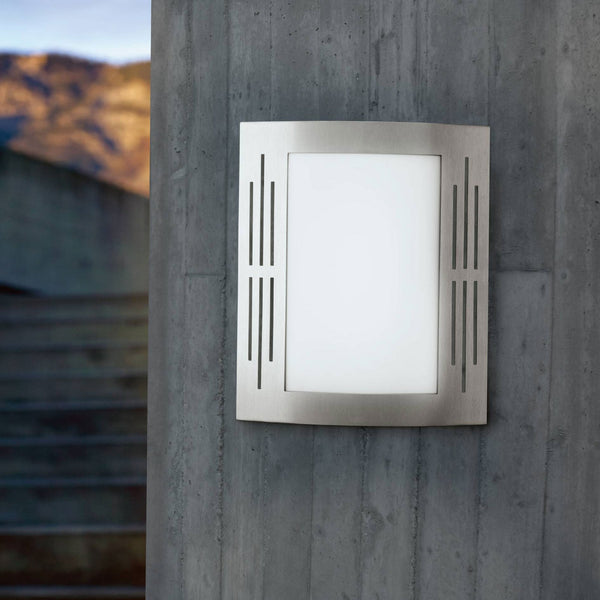 City Rectangle Window Outdoor IP44 Stainless Steel Wall Light