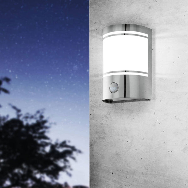 Cerno PIR Outdoor IP44 Stainless Steel Wall Light