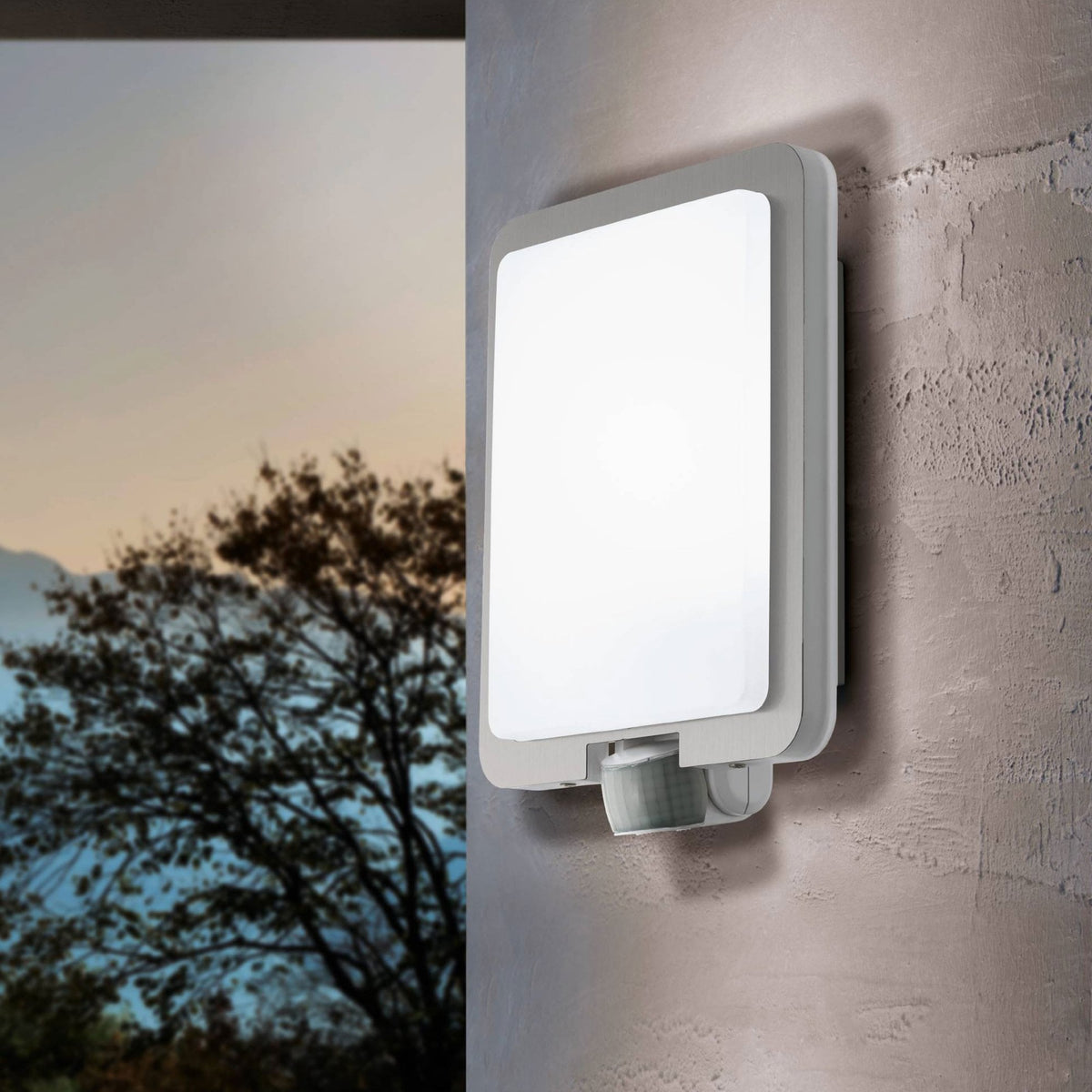 Mussotto Exterior PIR Wall Light in Stainless Steel