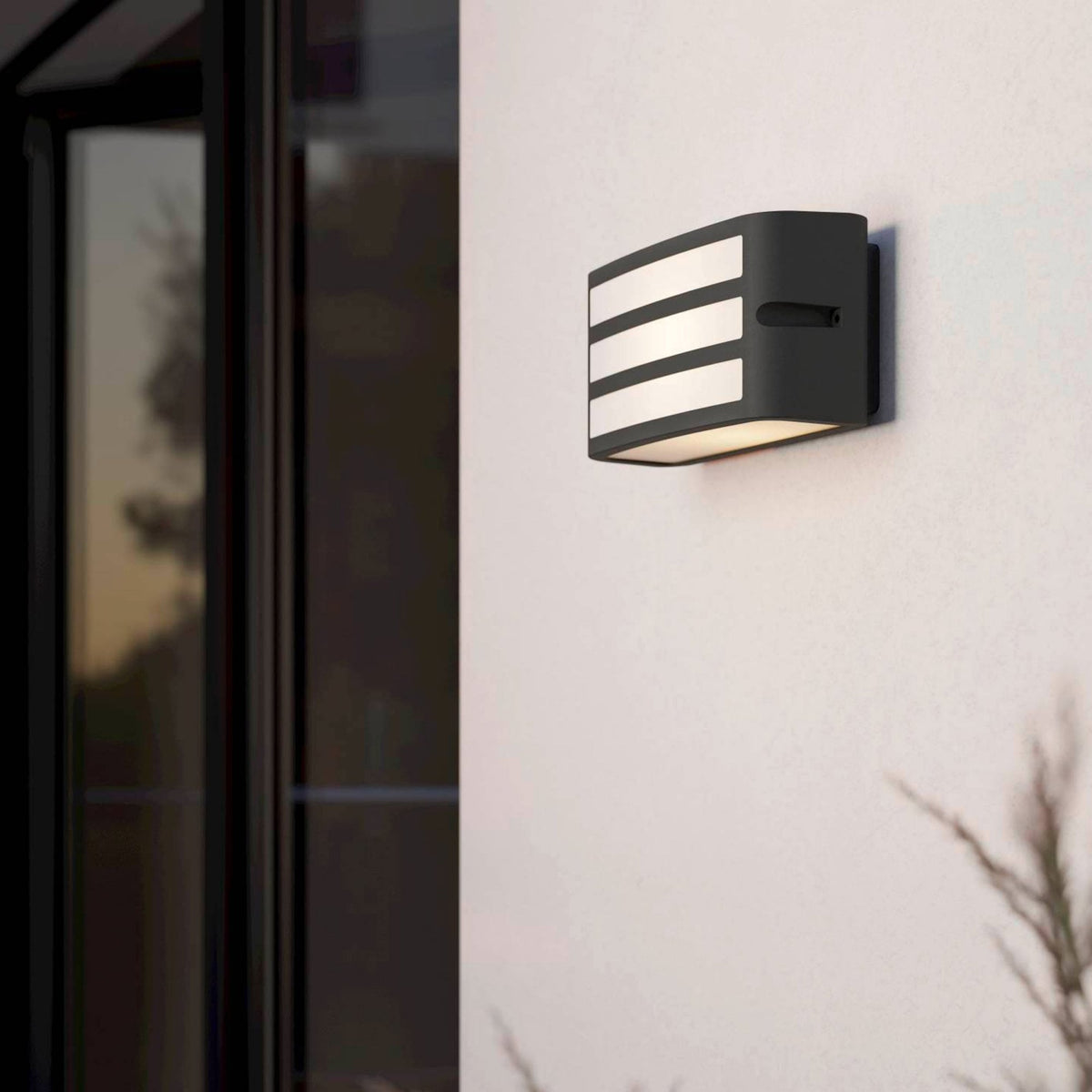 Camarda Slatted IP54 Exterior Wall Light in Anthracite