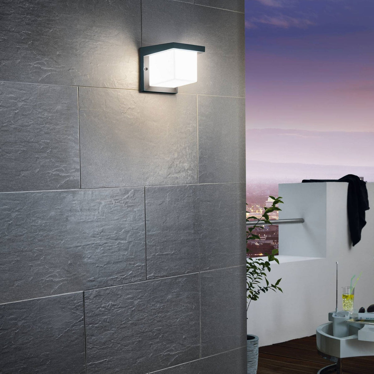 Desella 1 LED Exterior Wall Light in Anthracite