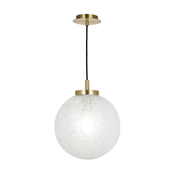 Avari Single Pendant In Satin Brass With Frosted Glass Shade