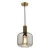 Nikolas Single Pendant Antique Brass With Smoked Glass Shade