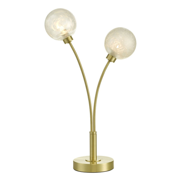 Avari Table Lamp In Satin Brass With Frosted Glass Shades