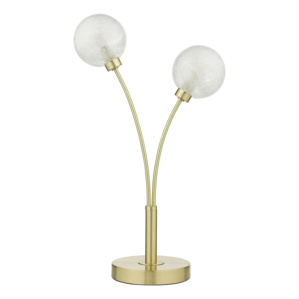 Avari Table Lamp In Satin Brass With Frosted Glass Shades