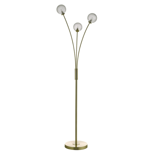 Avari Floor Lamp In Satin Brass With Frosted Glass Shades