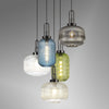 Atherington 5 Drop Round Pendant in Black Chrome with Multiple Shade Colours