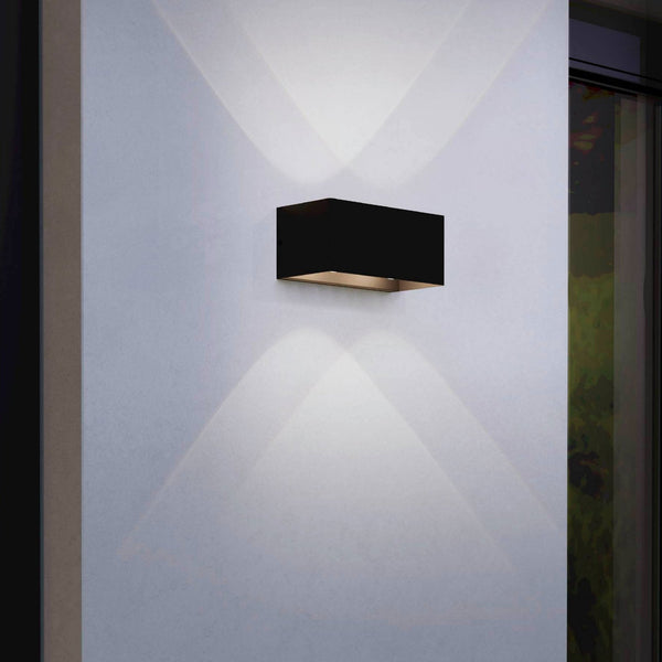 Lesmo LED IP44 Exterior Wall Light in Black