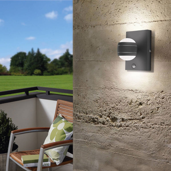 Sesimba 1 LED Exterior PIR Wall Light in Black