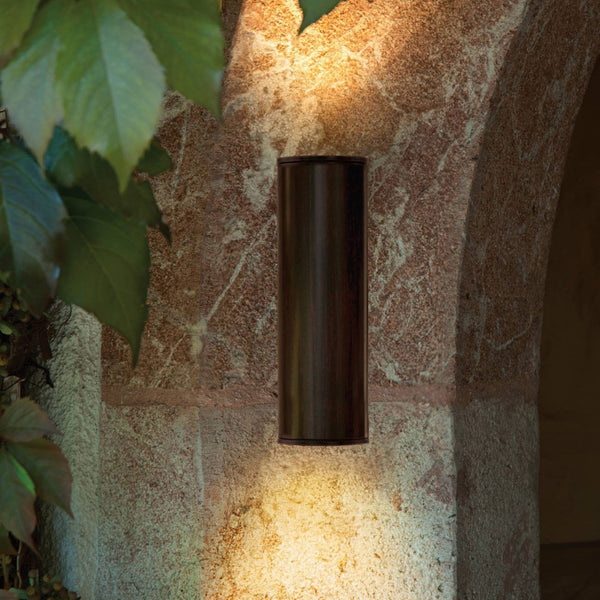 Riga IP44 Exterior Up and Down Wall Light in Antique Brown