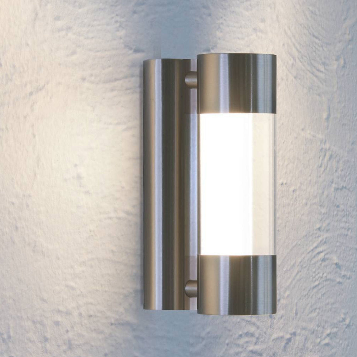 Robledo IP44 Exterior LED Wall Light in Stainless Steel
