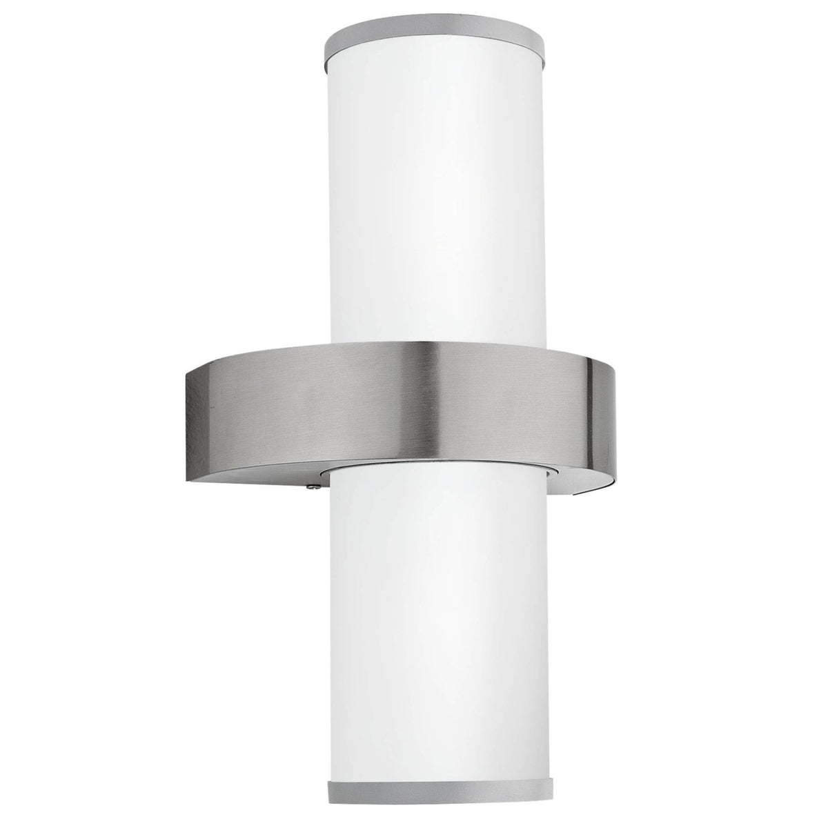 Beverly IP44 Exterior Wall Light in Stainless Steel & Satin Glass