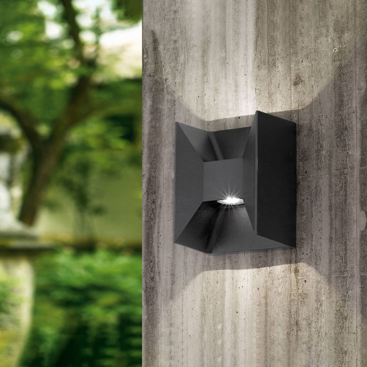 Morino Black Cube LED Up and Down Wall Light
