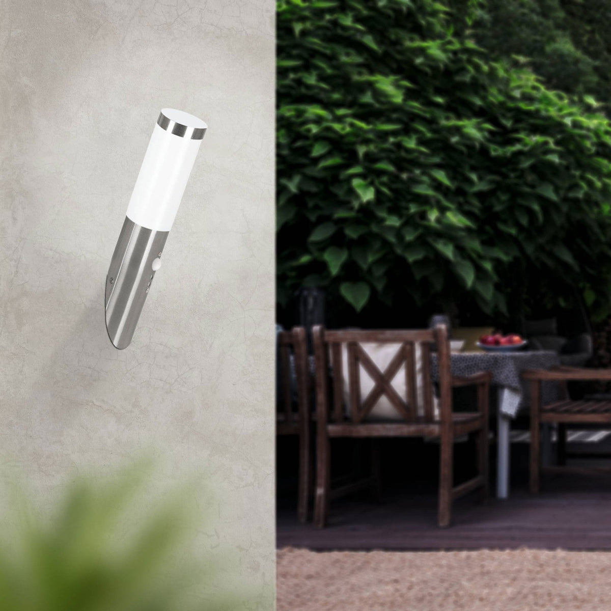 Helsinki Exterior PIR Post Wall Light in Stainless Steel
