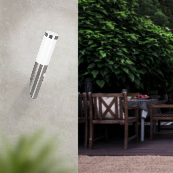 Helsinki Exterior PIR Post Wall Light in Stainless Steel