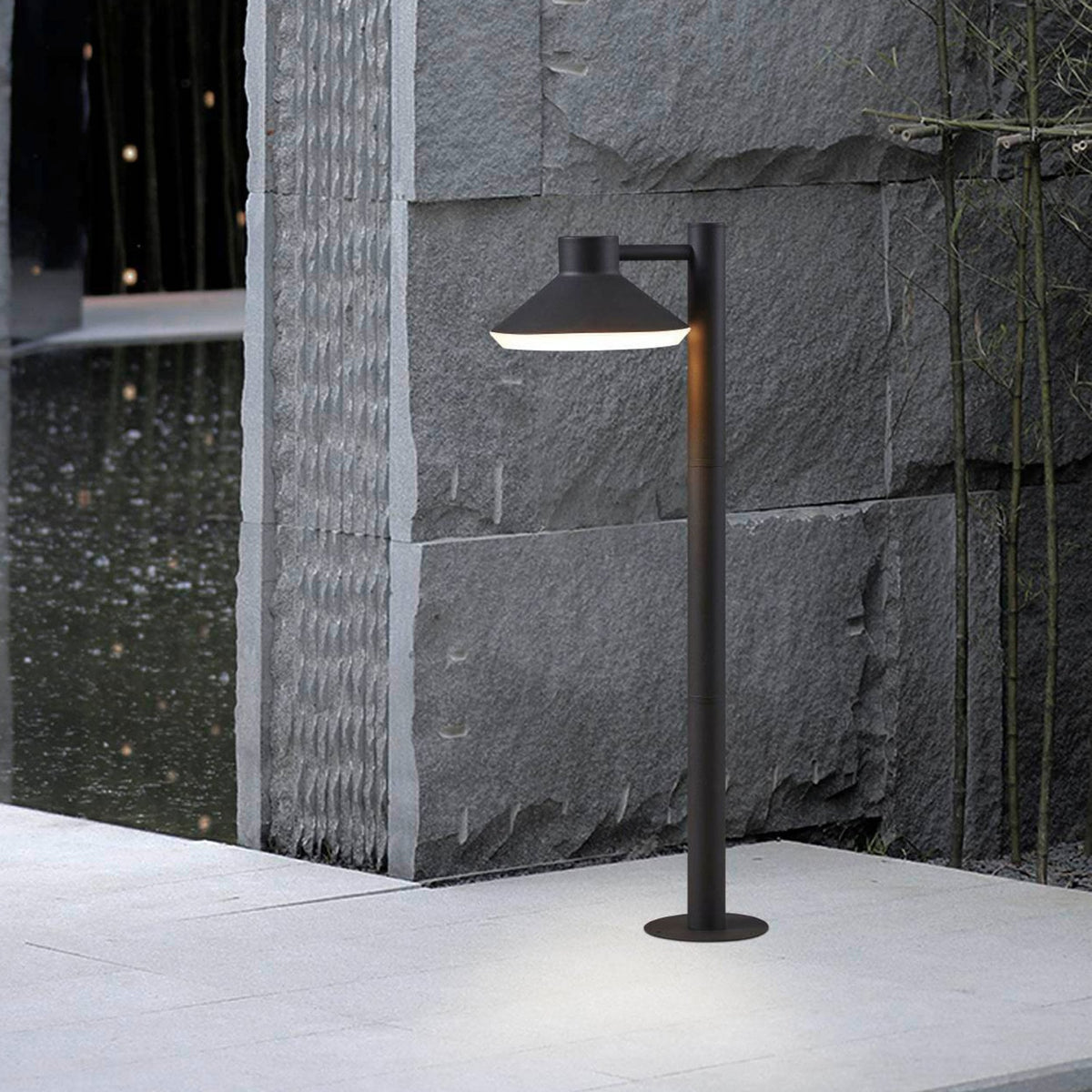 Ninnarella IP44 Exterior GU10 Pedestal Light in Black & White