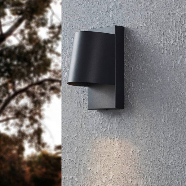 Stagnone IP54 Exterior GU10 Down Wall Light in Black