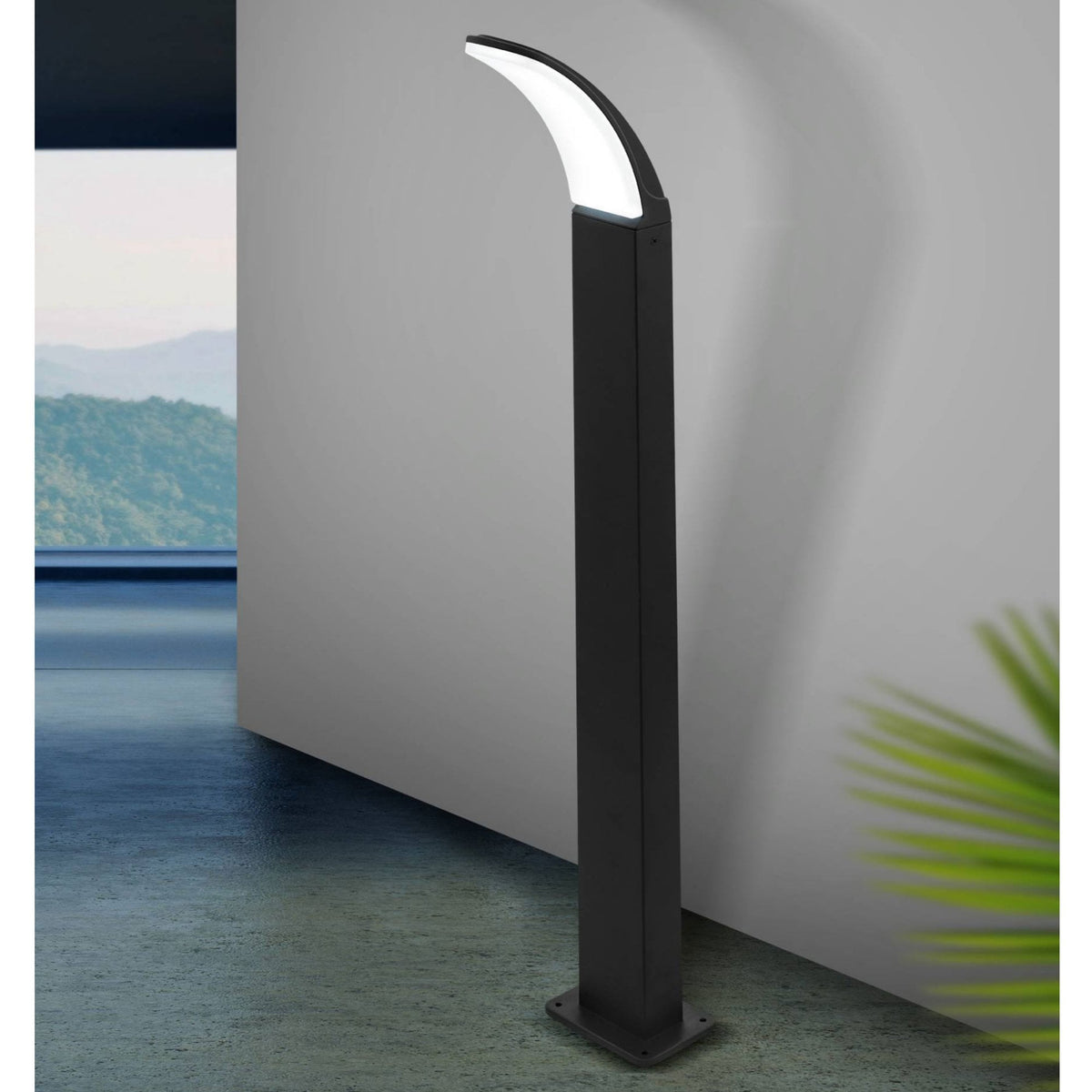 Fiumicino LED IP44 Outdoor Bollard Light in Black