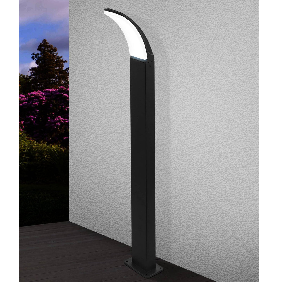 Fiumicino LED IP44 Outdoor Bollard Light in Black