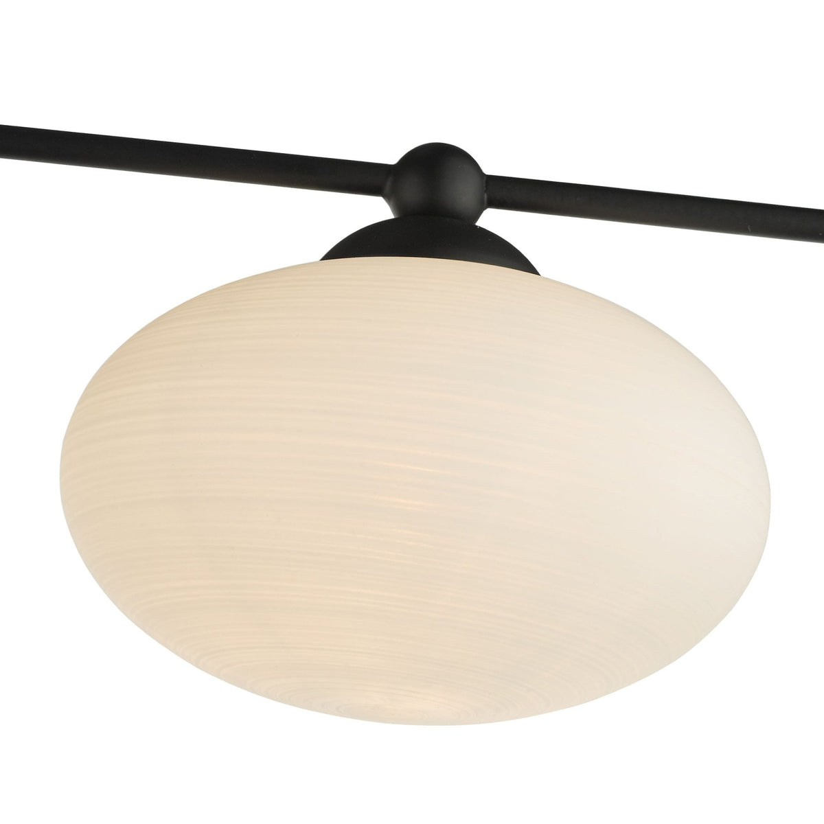 Jasper 5 Light Semi Flush Ceiling Light In Matt Black With Opal Glass Shades