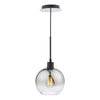 Lycia Single Pendant In Matt Black With Ombre Smoked Glass Shade