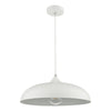 Kaelan Single Pendant In Matt White With Polished Chrome Detail