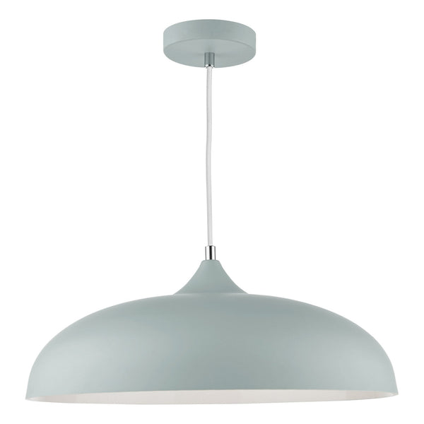 Kaelan Single Pendant In Matt Grey With Polished Chrome Detail