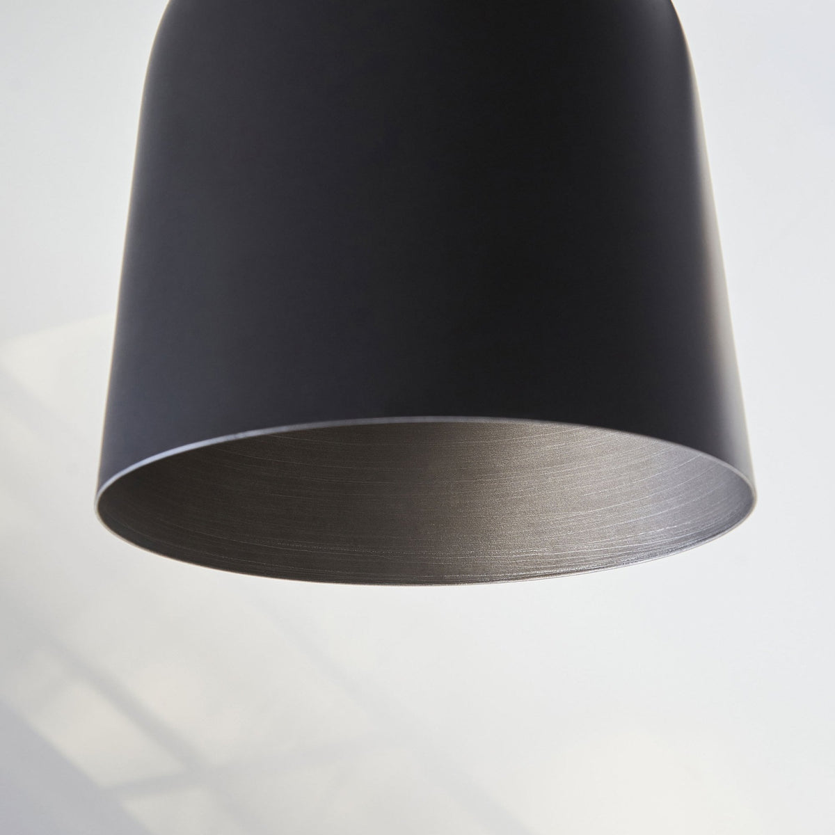Lazenby Single Pendant in Matt Black with an Aged Pewter Inner Shade